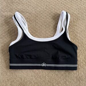ALO Yoga Black and White Crop Top